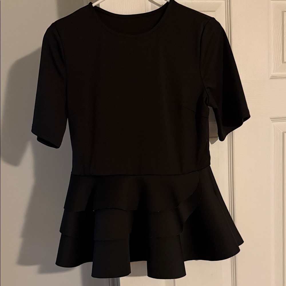 Elegant Black Peplum Top